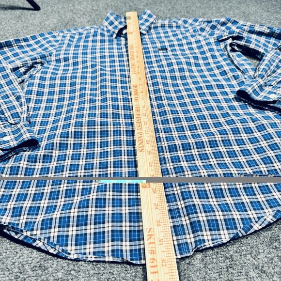 Faconnable Classique Blue Brown Plaid Button Shirt Men’s Medium - Picture 8 of 8